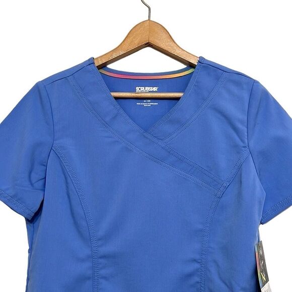 Scrub Tops Woman’s Size XS Bundle of Two Black Blue Antimicrobial ScrubStar - Picture 9 of 15